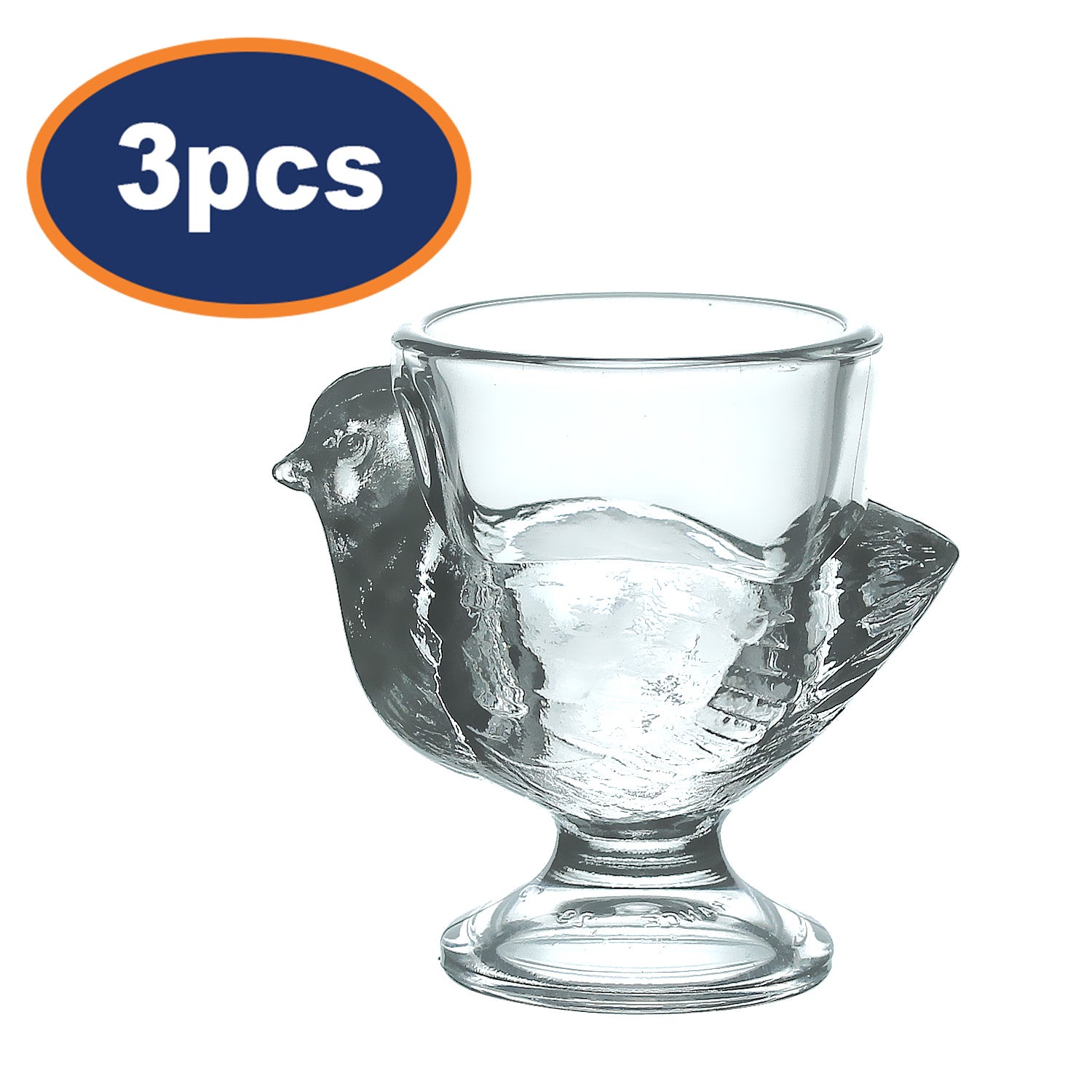 3Pcs Chicken Shaped Glass Egg Holder