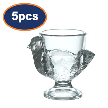5Pcs Chicken Shaped Glass Egg Holder