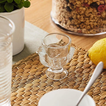 2Pcs Chicken Shaped Glass Egg Holder