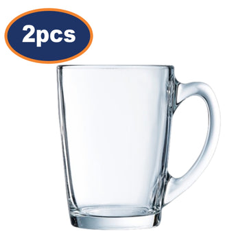 2Pcs 320ml Luminarc Clear Glass Coffee Mug