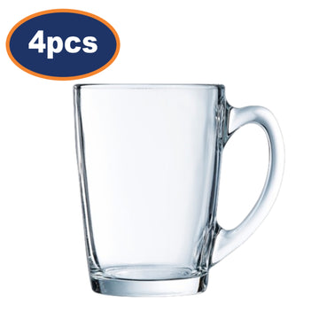 4Pcs 320ml Luminarc Clear Glass Coffee Mug