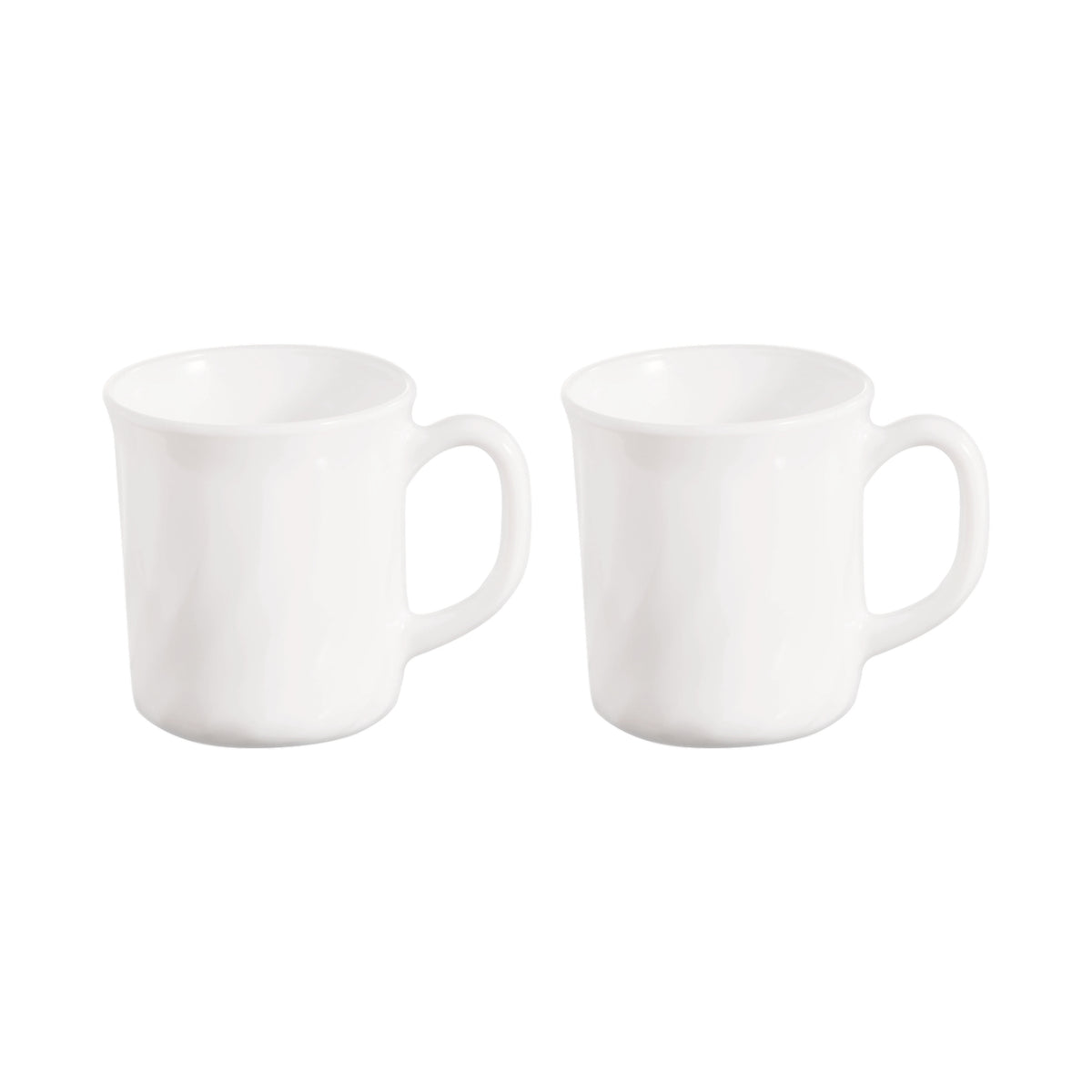 2Pcs Luminarc Trianon White Opal Glass 250ml Mug Set