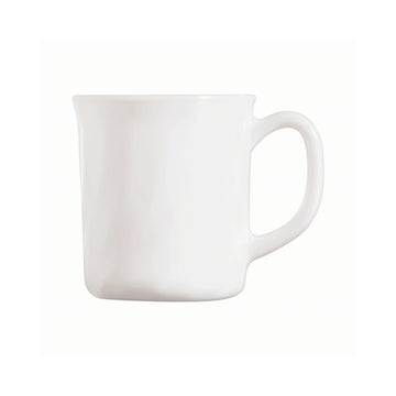 2Pcs Luminarc Trianon White Opal Glass 250ml Mug Set