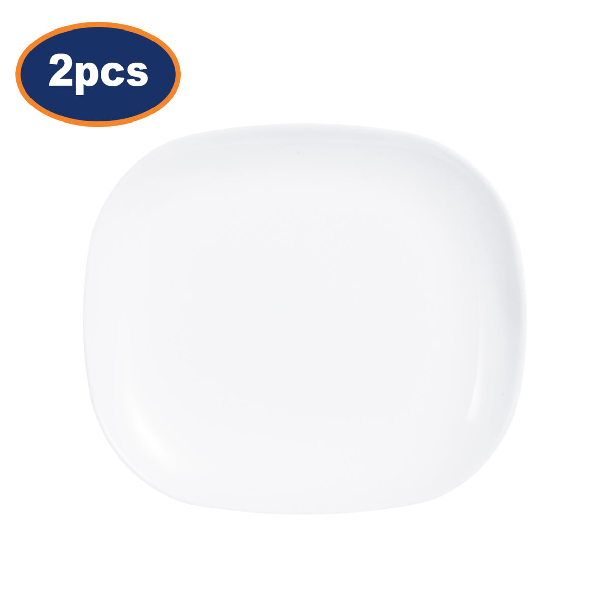 2Pcs Opal Glass White Serving Arcoroc Evolutions Rectangular Dinner Plates Set