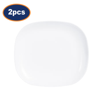 2Pcs Opal Glass White Serving Arcoroc Evolutions Rectangular Dinner Plates Set