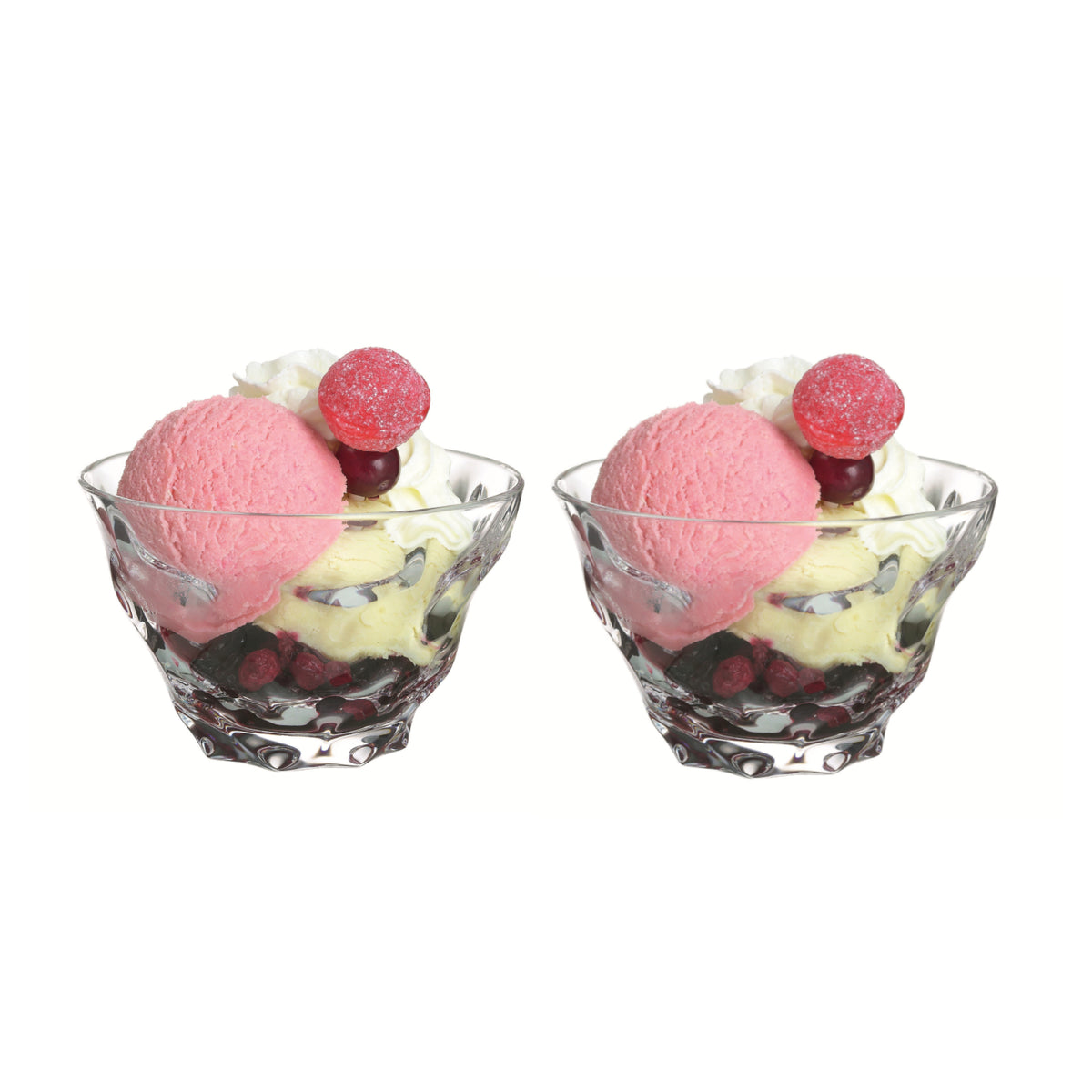 2Pcs 350ml Luminarc Iced Diamant Dessert Bowl