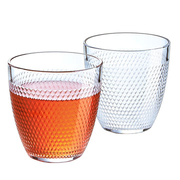 6Pcs 250ml Low Diamond Pattern Tumbler Whisky Glass