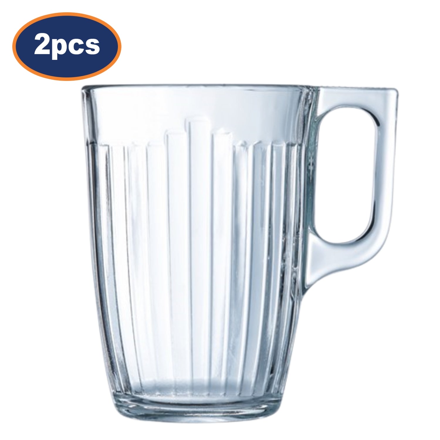 2Pcs 290ml Luminarc Grand Central Tempered Glass Mug Set