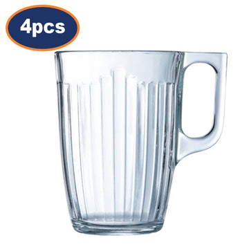 4Pcs 290ml Luminarc Grand Central Tempered Glass Mug Set