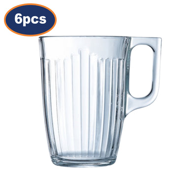 6Pcs 290ml Luminarc Grand Central Tempered Glass Mug Set