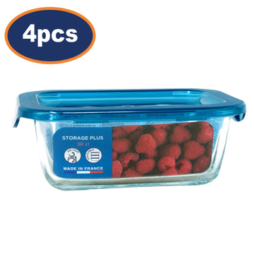 4Pcs Luminarc Glass Food Storage Plus Container With Lid