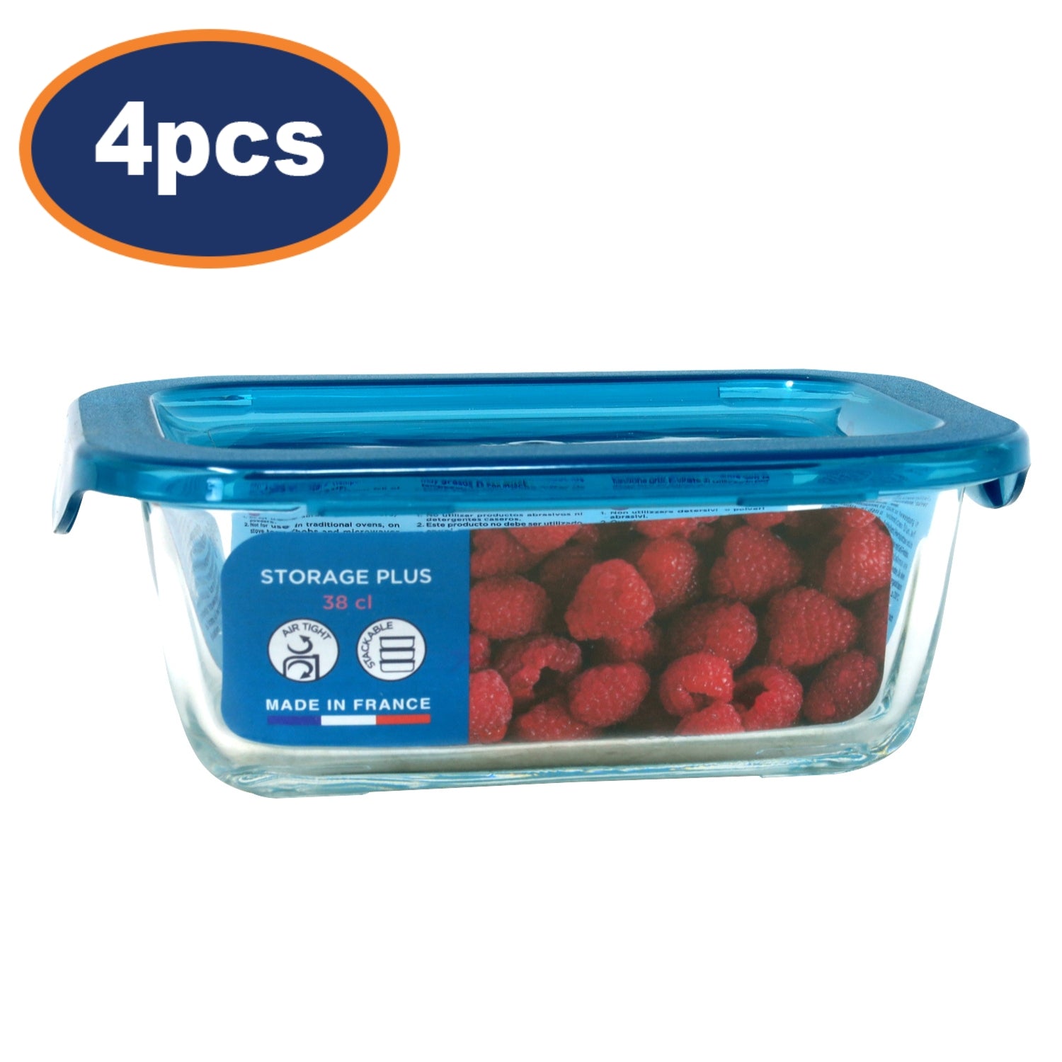 4Pcs Luminarc Glass Food Storage Plus Container With Lid