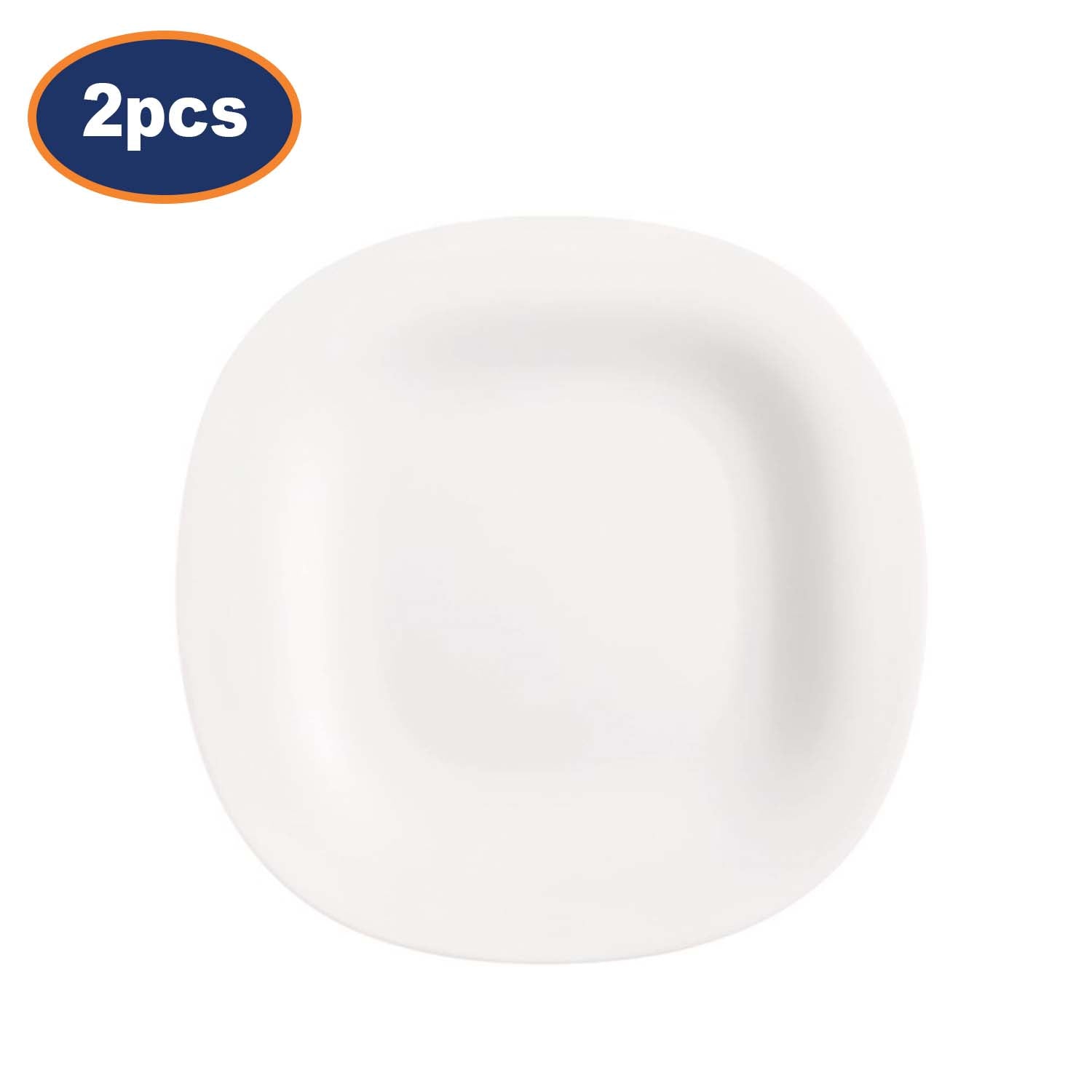 2Pcs Luminarc Carine 19.5cm White Dessert Fruit Food Dining Plate