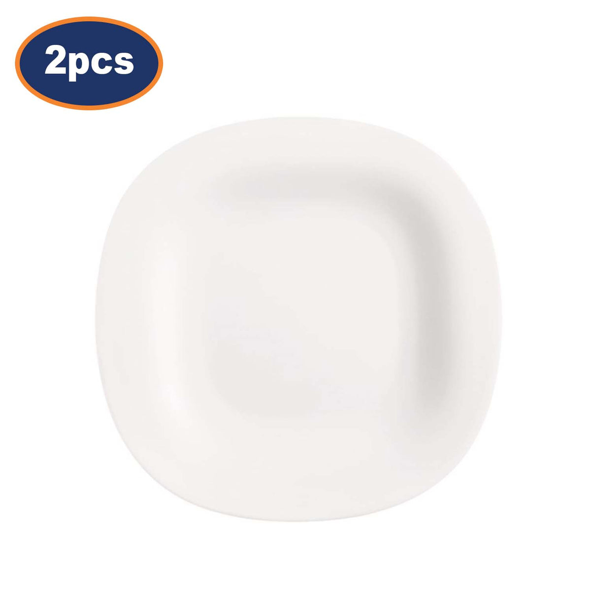 2Pcs Luminarc Carine 19.5cm White Dessert Fruit Food Dining Plate