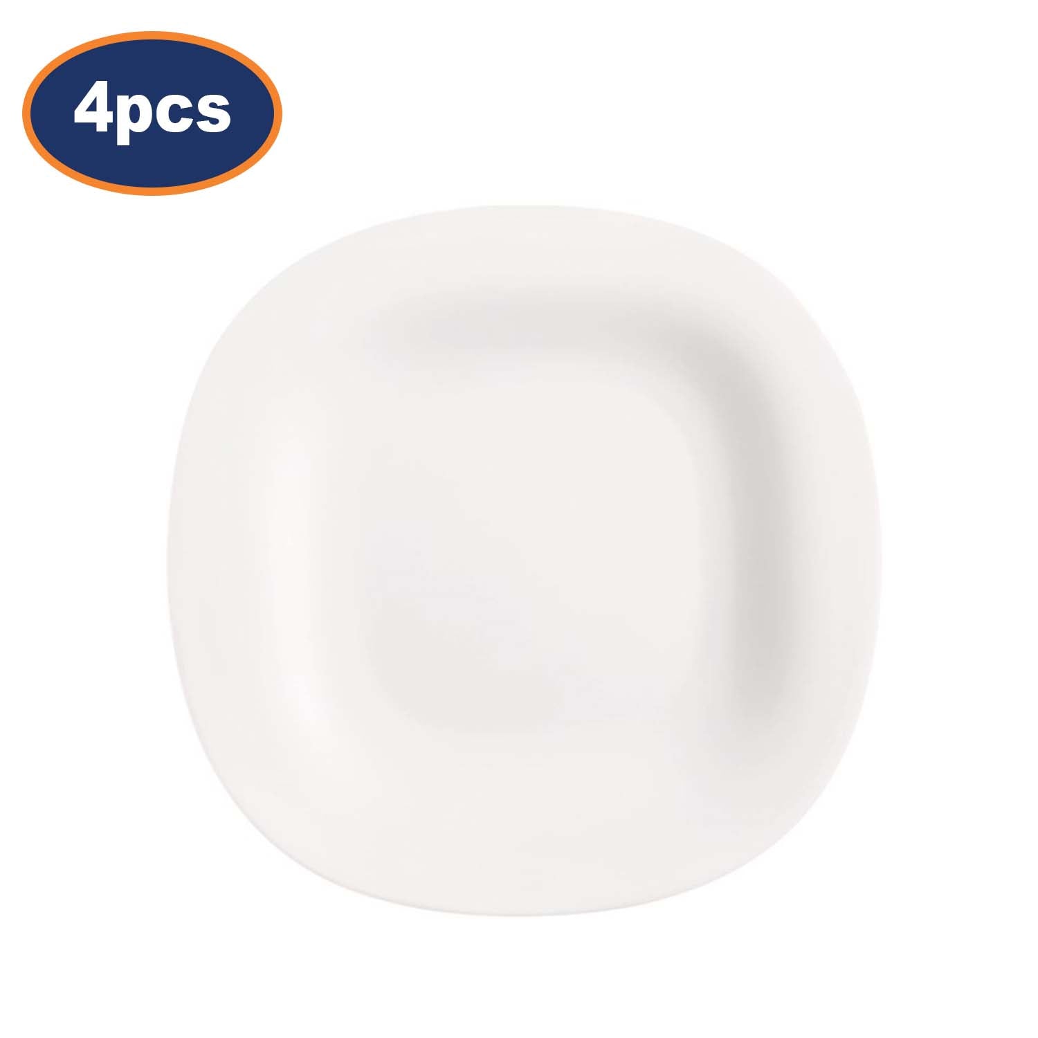 4Pcs Luminarc Carine 19.5cm White Dessert Fruit Food Dining Plate