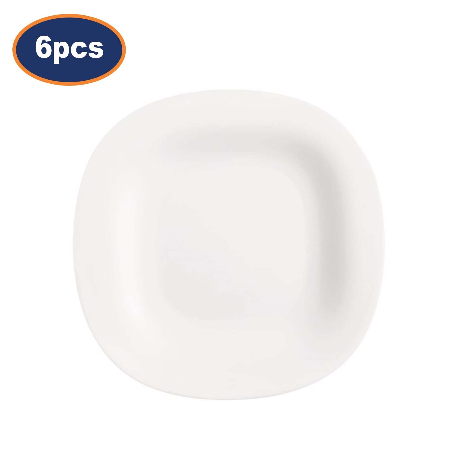 6Pcs Luminarc Carine 19.5cm White Dessert Fruit Food Dining Plate