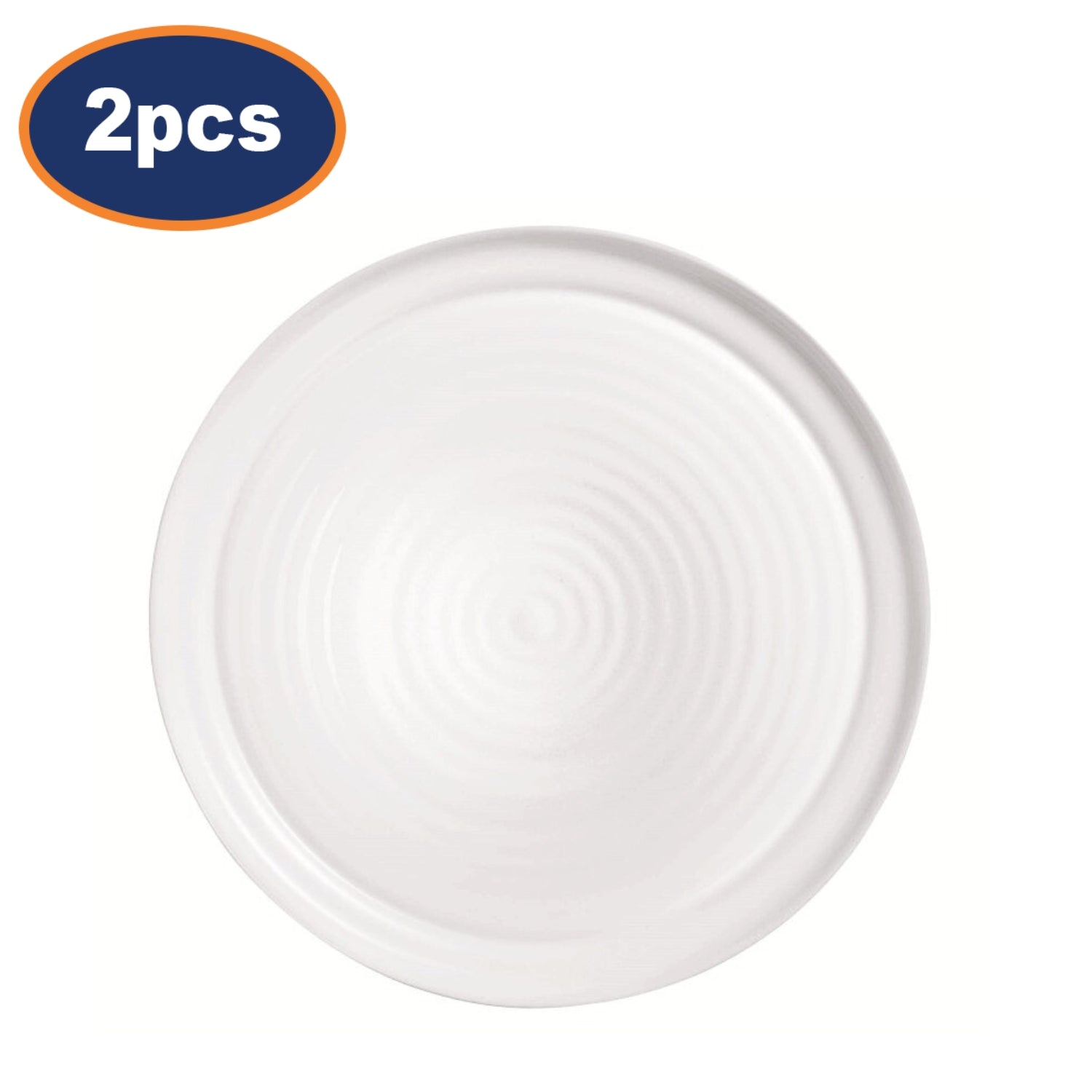 2Pcs 32cm Evolutions Opal Glass White Pizza Plate