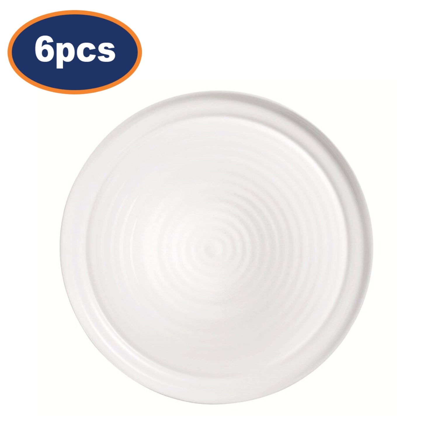6Pcs 32cm Evolutions Opal Glass White Pizza Plate