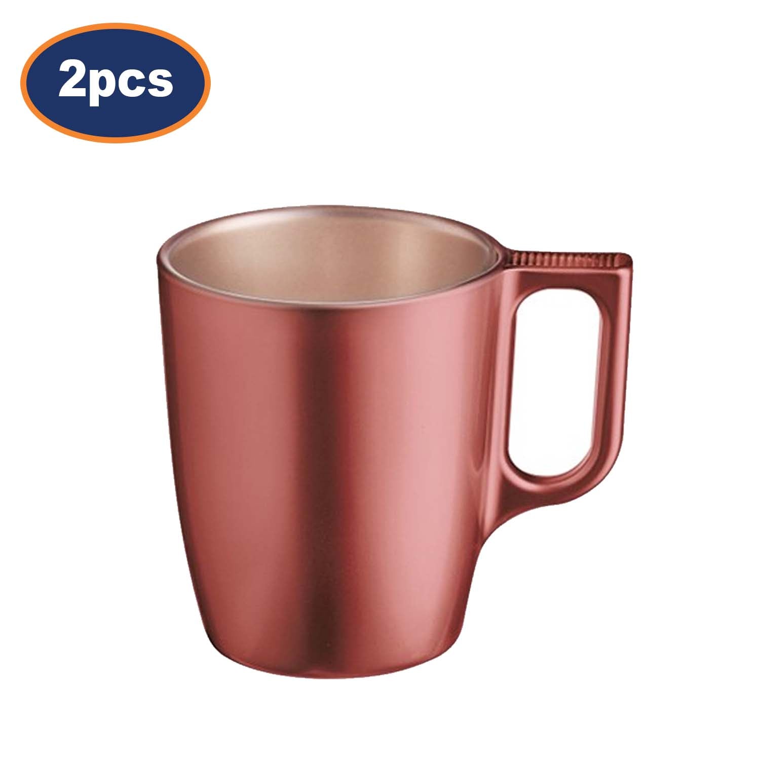 2Pcs Luminarc 250ml Flashy Red Mug