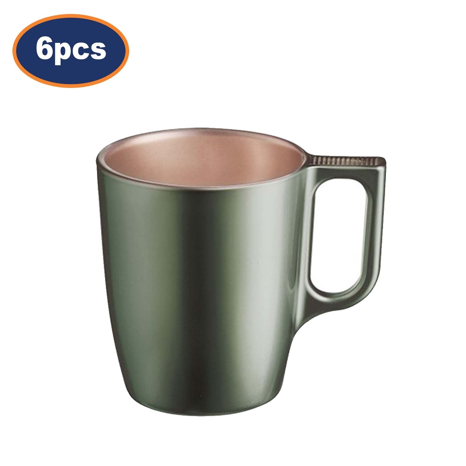 6Pcs Luminarc 250ml Flashy Green Mug