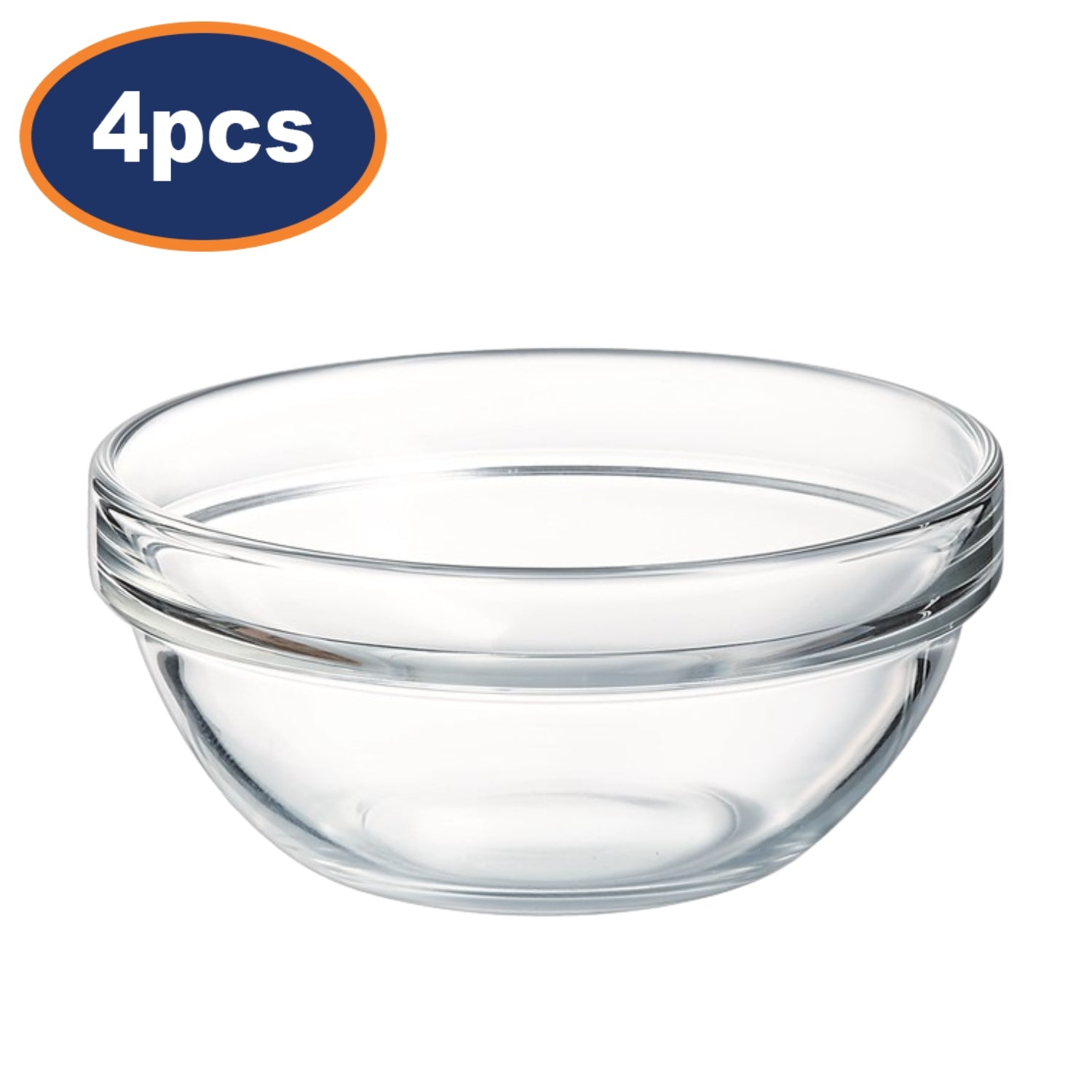 4Pcs Arcoroc 12cm Tempered Glass Mixing Salad Bowl