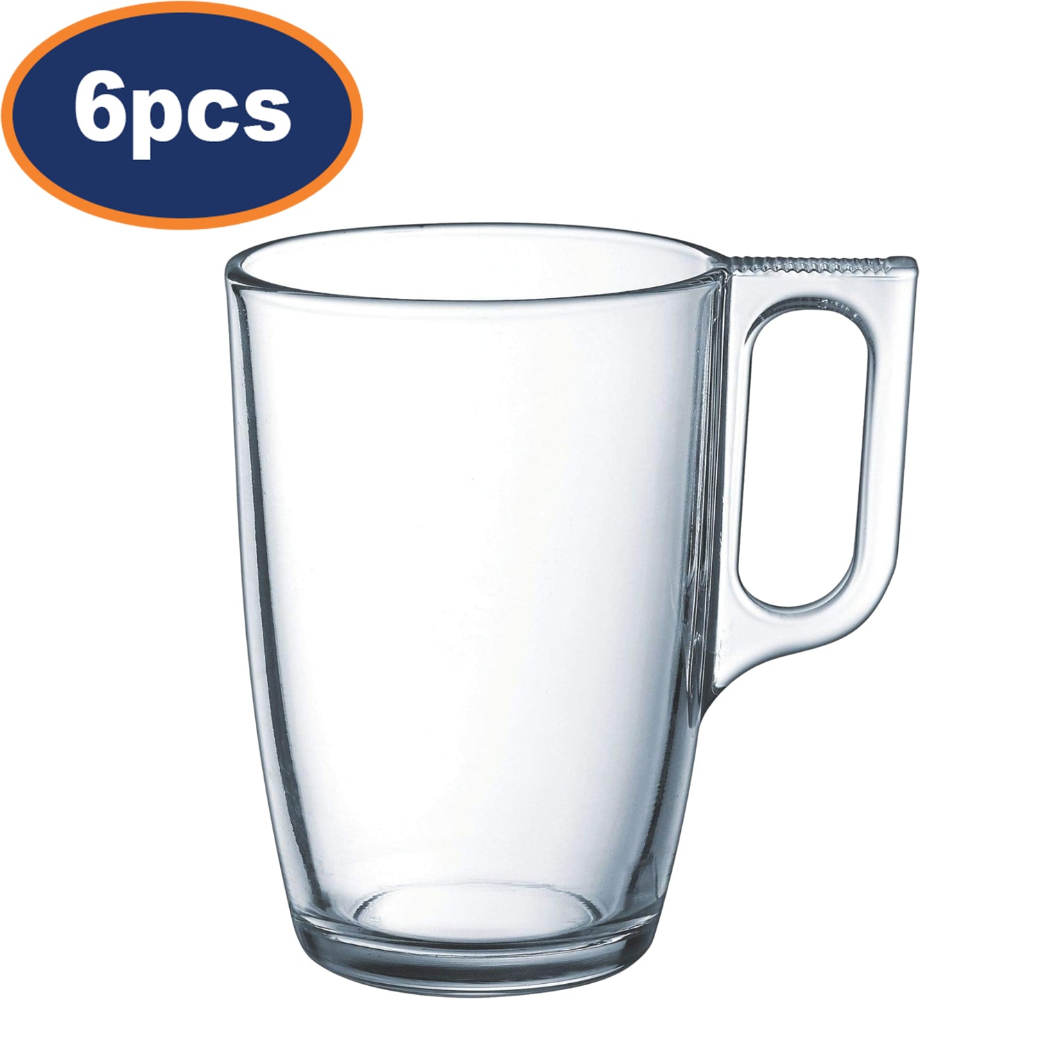 6Pcs 320ml Clear Glass Mugs