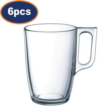 6Pcs 320ml Clear Glass Mugs