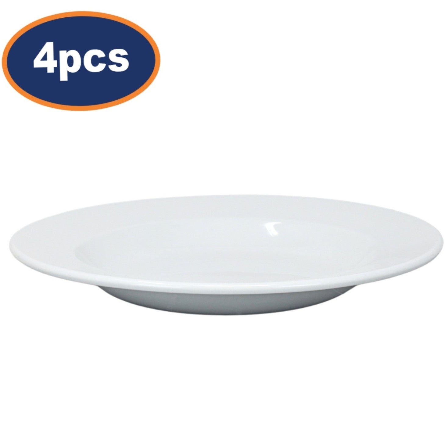 4pcs Arcoroc 22.5cm Porcelain Wide Rim Soup Plate