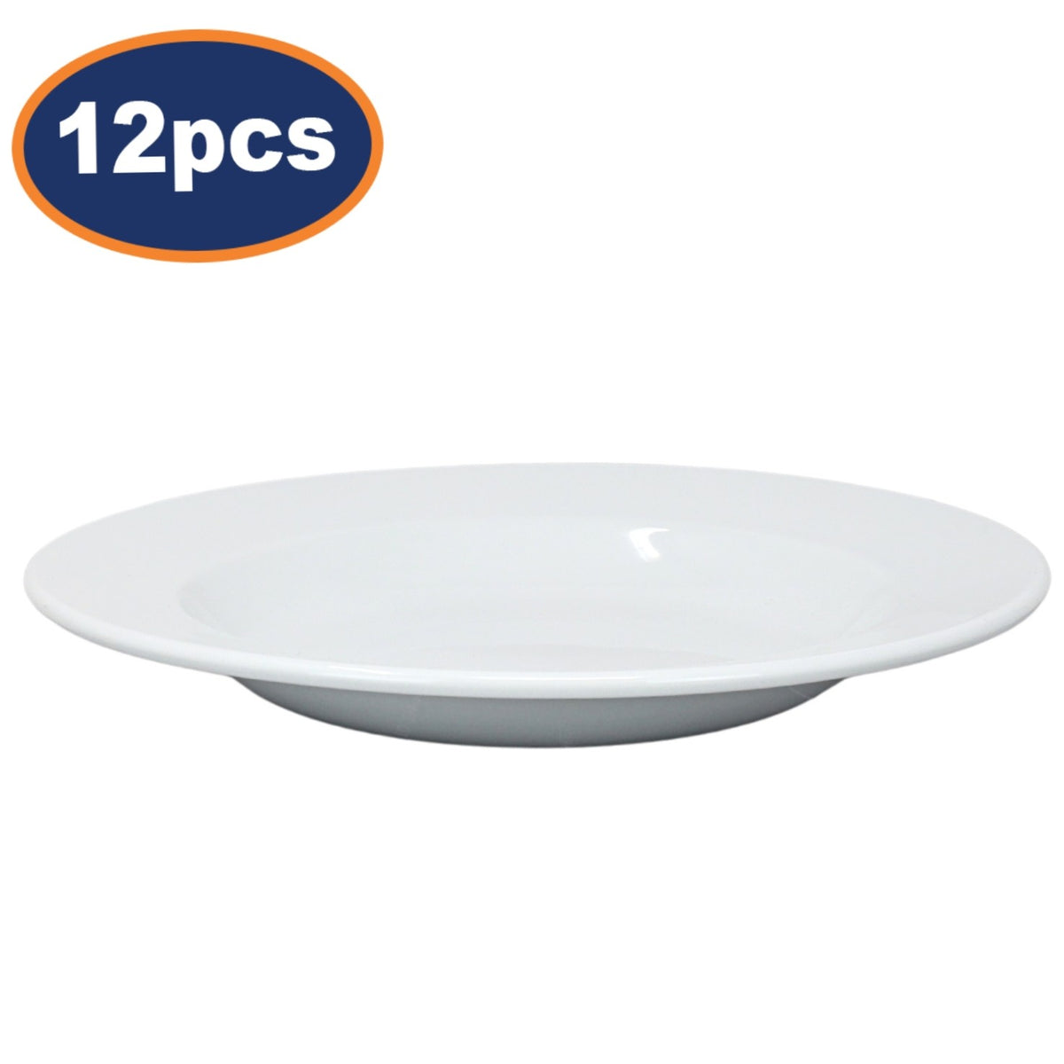 12pcs Arcoroc 22.5cm Porcelain Wide Rim Soup Plate