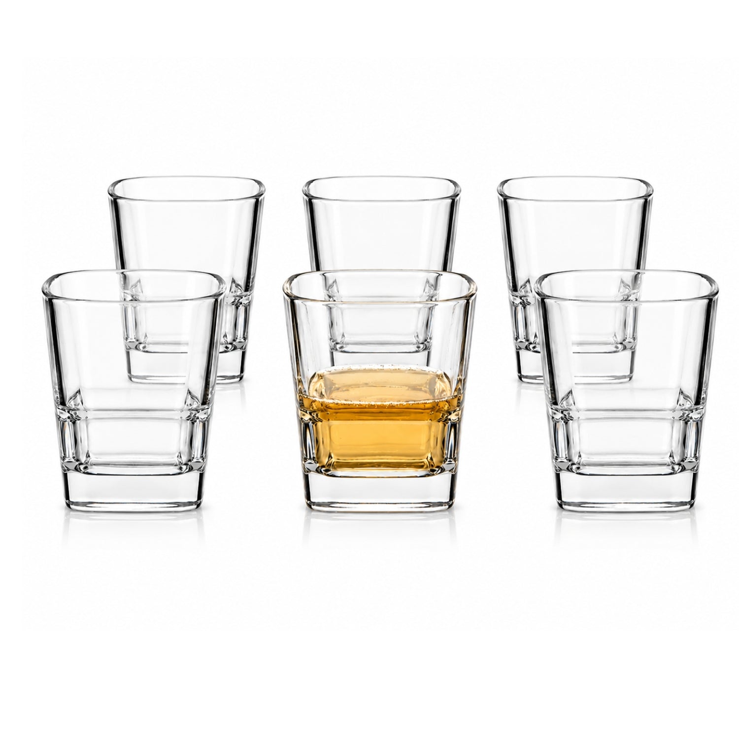 6Pcs 250ml Square Shot Whisky Glasses Set