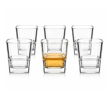 6Pcs 250ml Square Shot Whisky Glasses Set