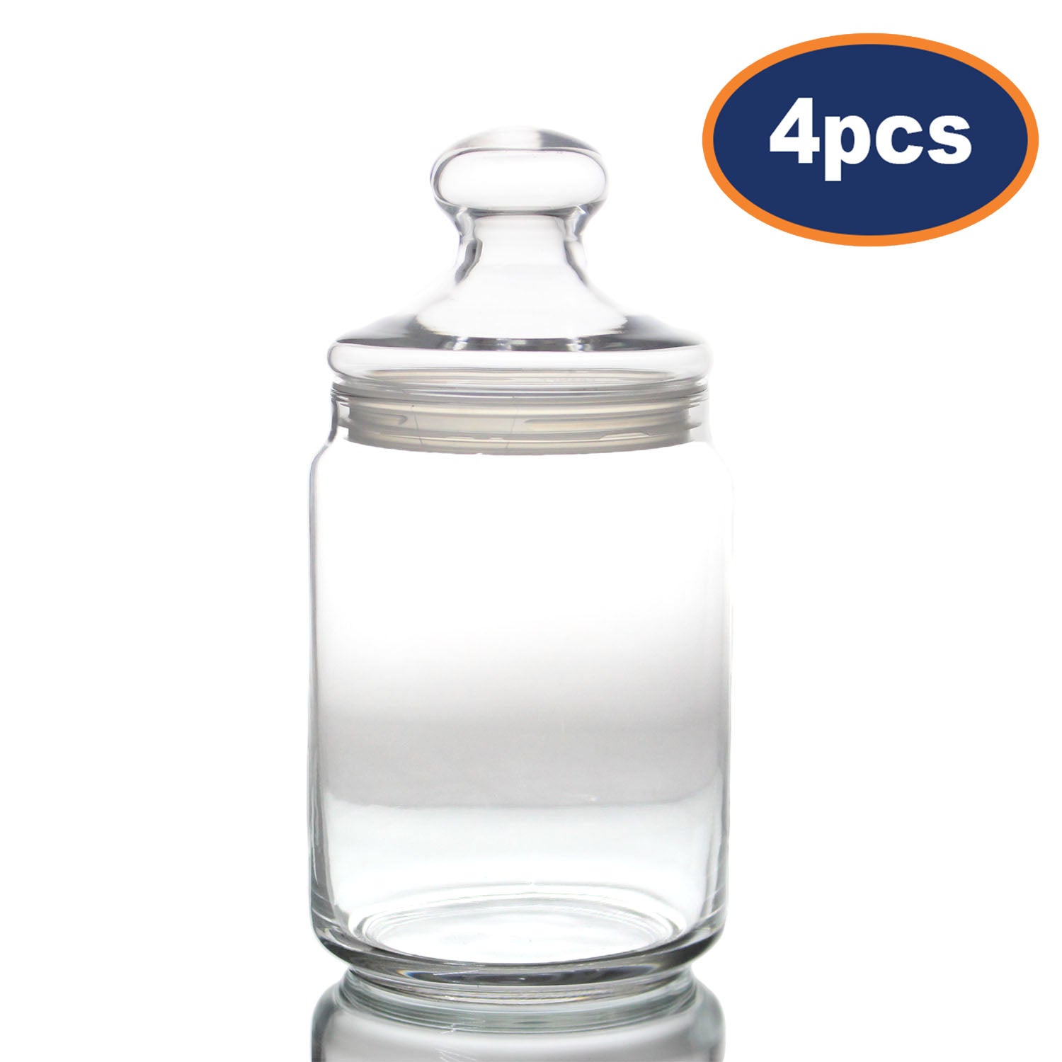 4pcs 1.5L Big Tempered Potclub Glass Jar
