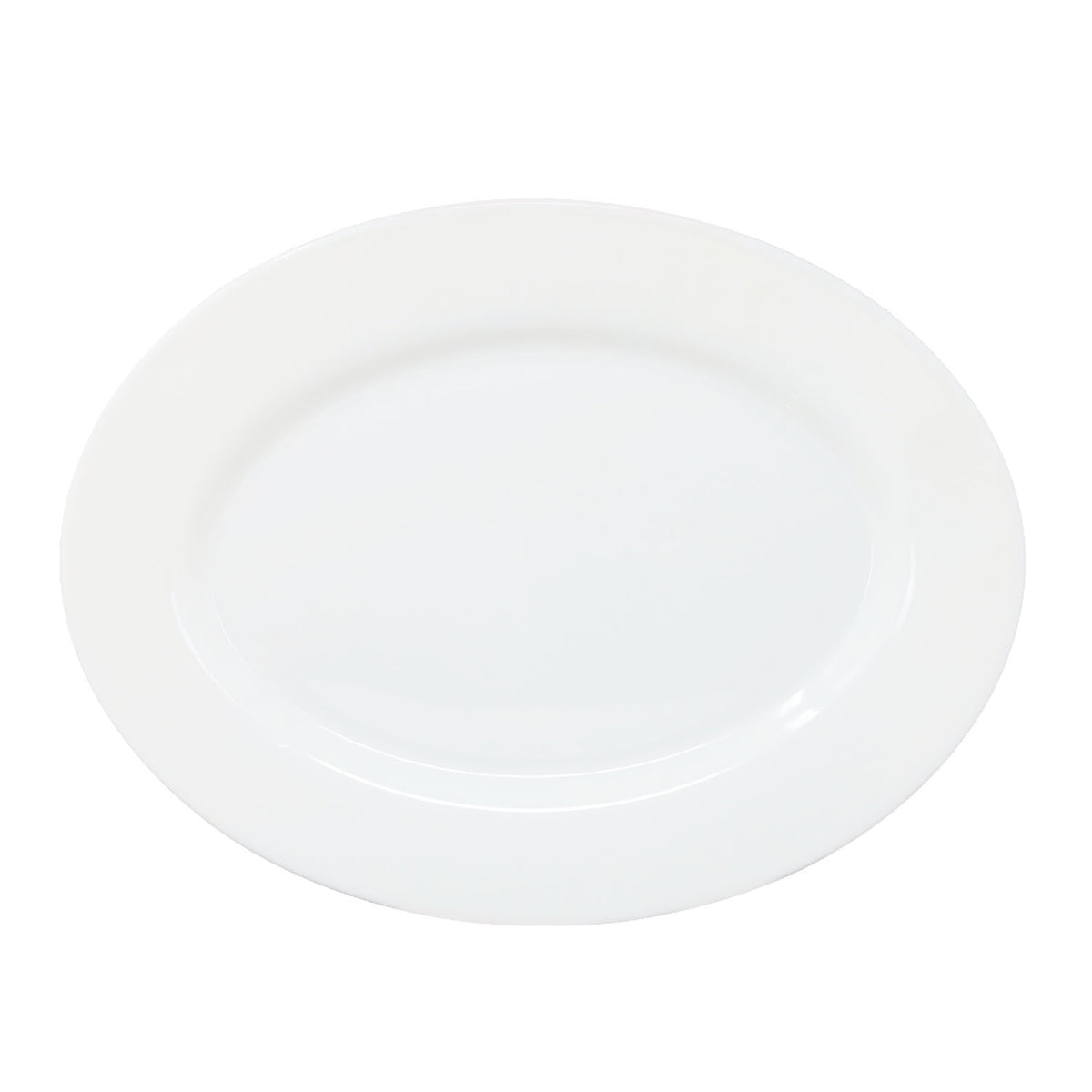 34.5cm White Oval Glass Zenix Intensity Serving Plate