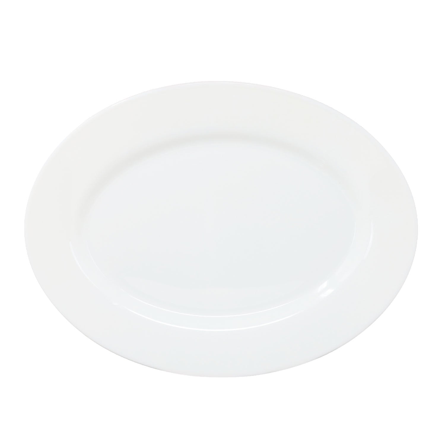 34.5cm White Oval Glass Zenix Intensity Serving Plate