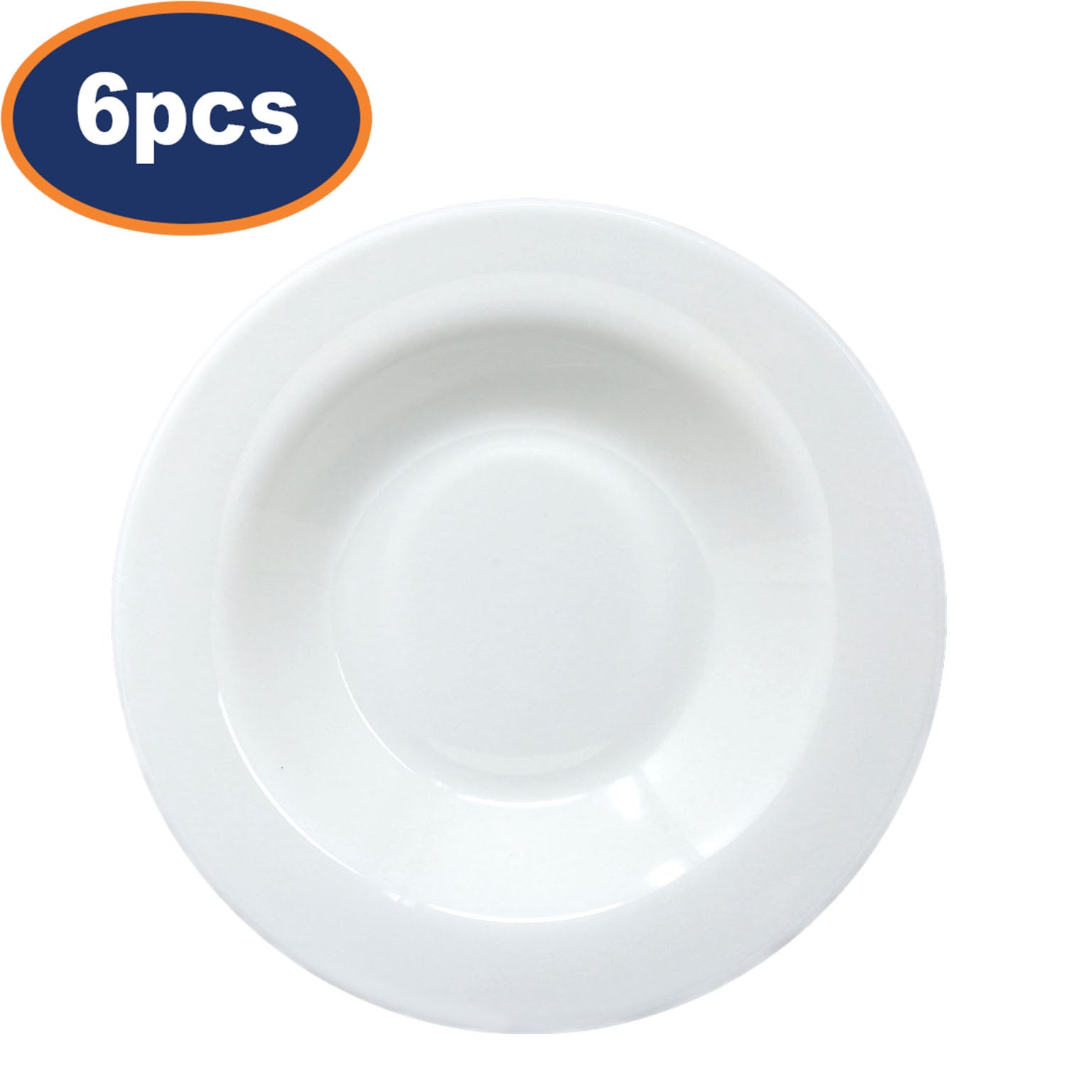 6Pcs 22cm White Zenix Intensity Deep Plate