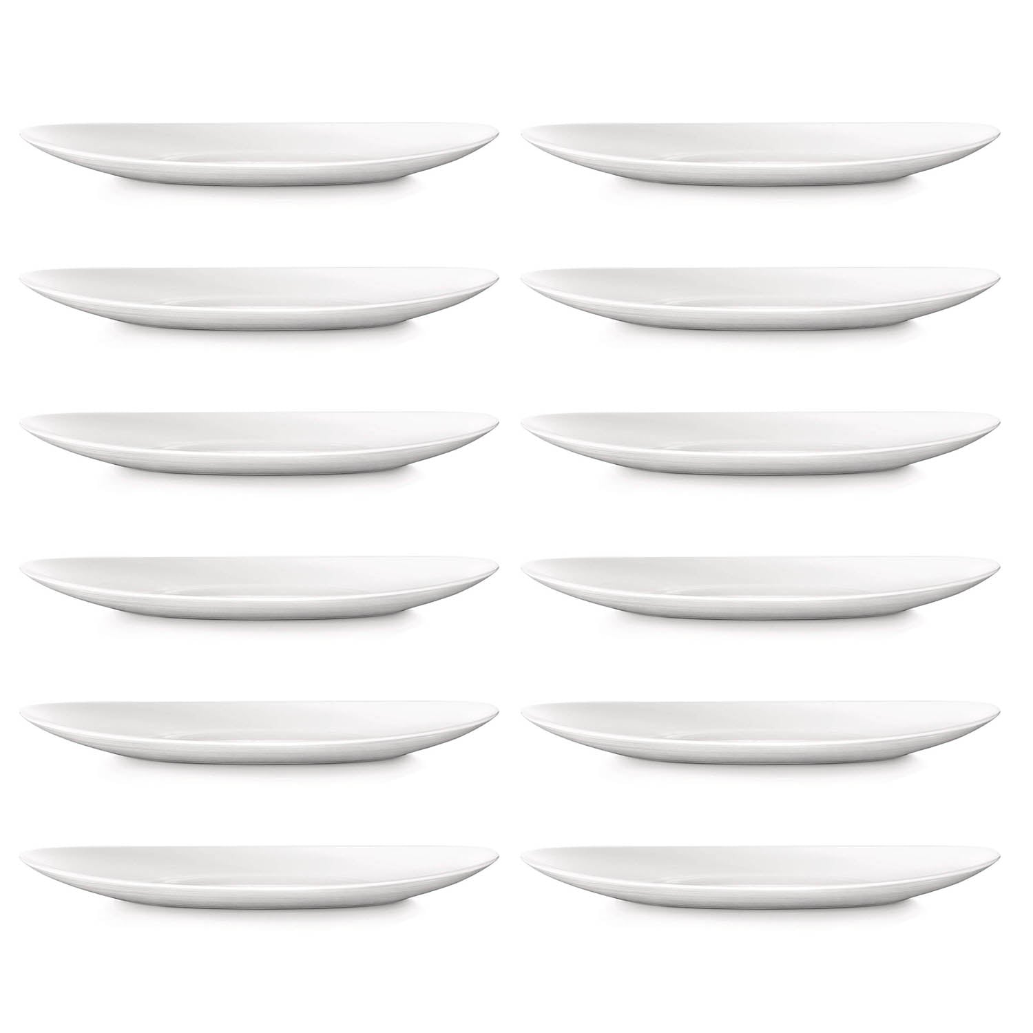 12Pcs 30cm White Oval Glass Zenix Intensity Steak Plate