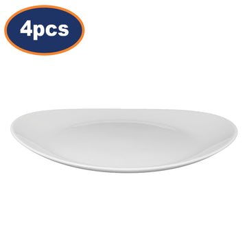 4Pcs 30cm White Oval Glass Zenix Intensity Steak Plate