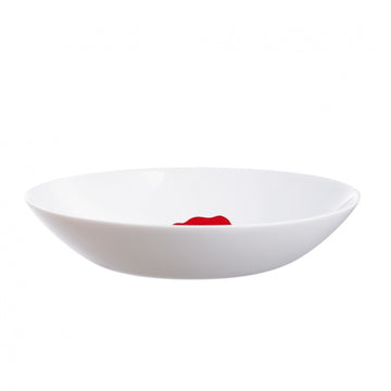 6Pcs Bertille 20cm White Opal Glass Floral Design Soup Plate
