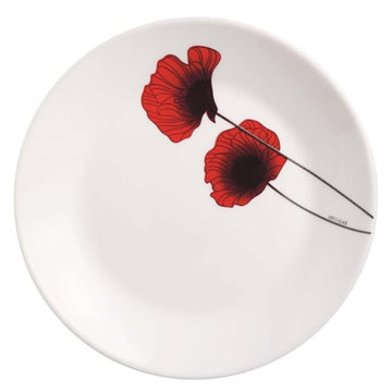 4Pcs Bertille 18cm White Opal Glass Floral Design Side Plate