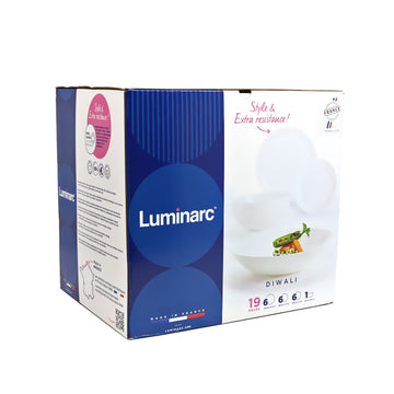 Luminarc Diwali Granit White 19-Piece Dinner Set