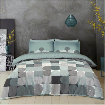 Archie Complete Duvet Cover Set, King, Sage