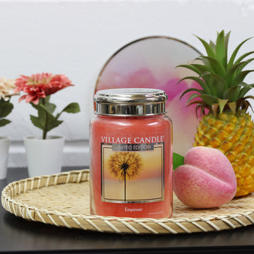 Empower Scented Village Candle 26oz Glass Jar Pineapple Fragrance