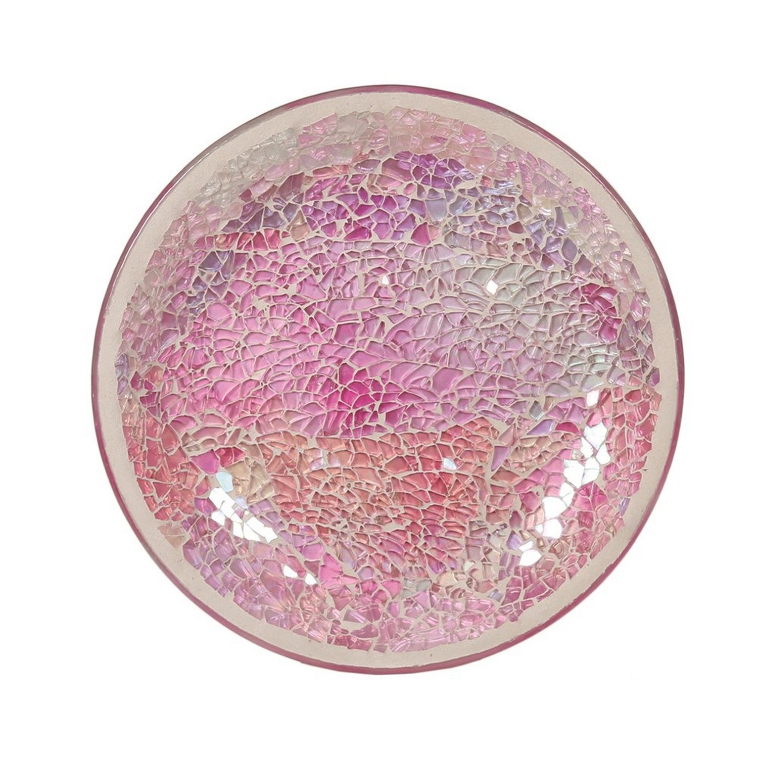 Aromatize Pink Crackle Design Candle Plate