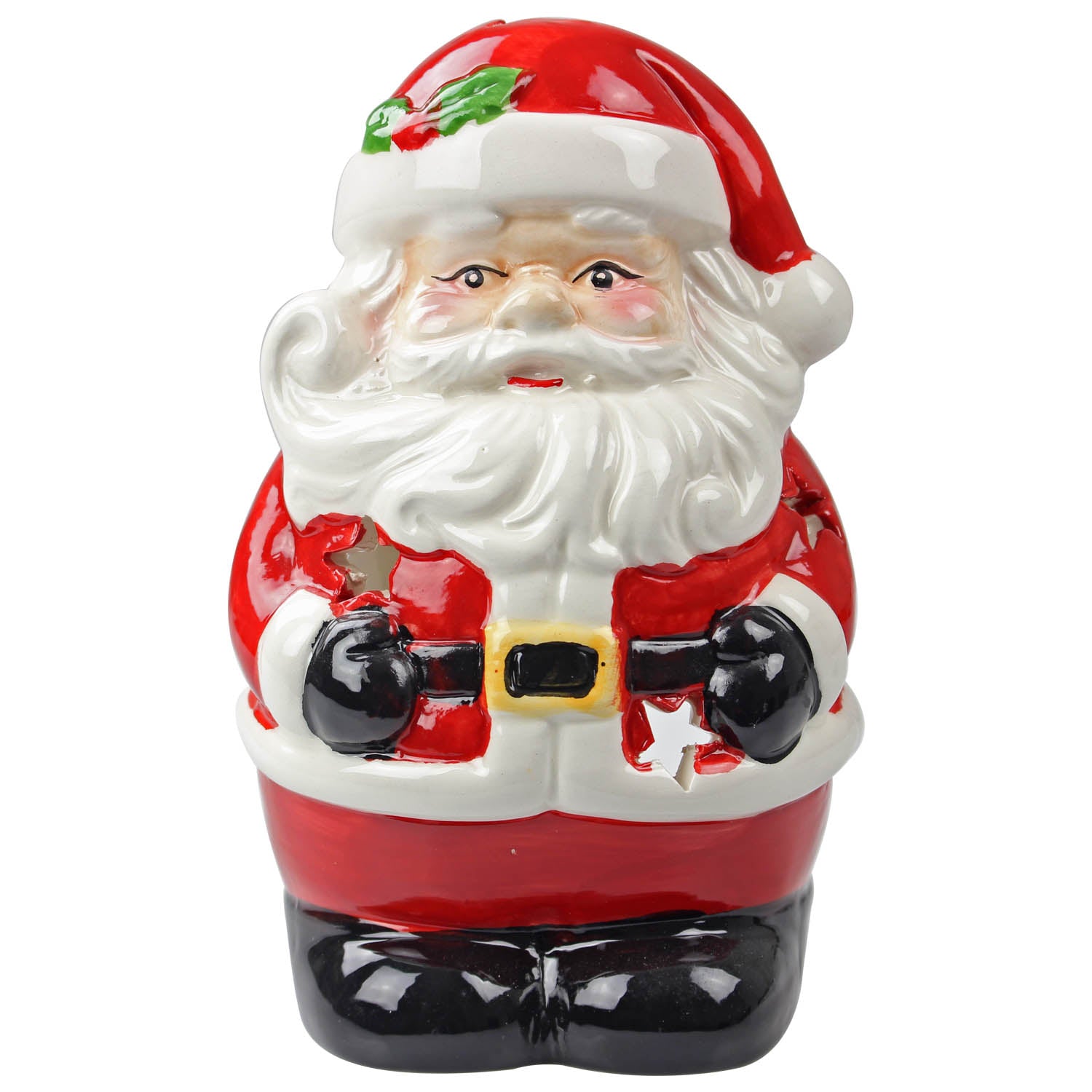 Ceramic Santa Claus Tea Light Holder Christmas Decor