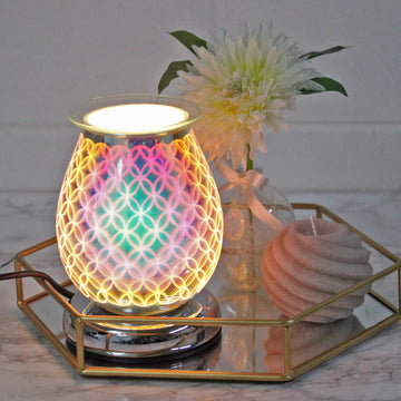 Oval 3D Geo Circles Aroma Wax Burner Electric Lamp