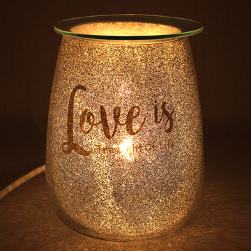 Electric Wax Melt Burner Glitter 'Love Is The Light Of Life'