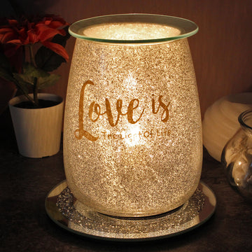 Electric Wax Melt Burner Glitter 'Love Is The Light Of Life'