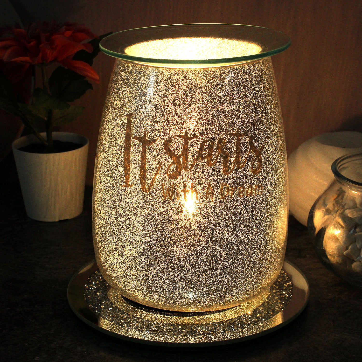 Electric Wax Melt Burner Glitter 'It Starts With A Dream'