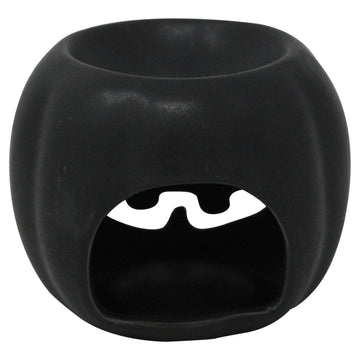 Wax Melt Burner - Pumpkin Round Black 8cm