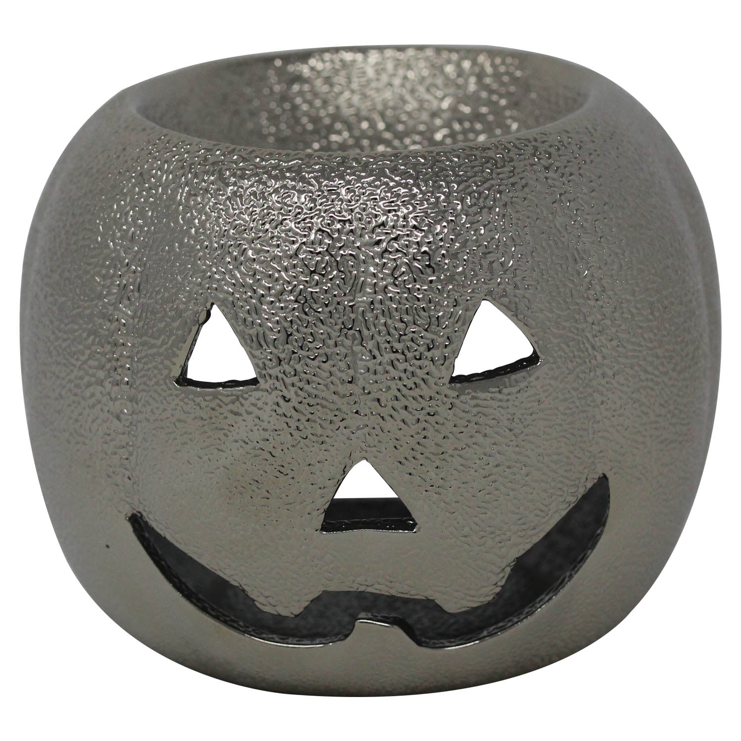 Wax Melt Burner - Pumpkin Round Silver 8cm